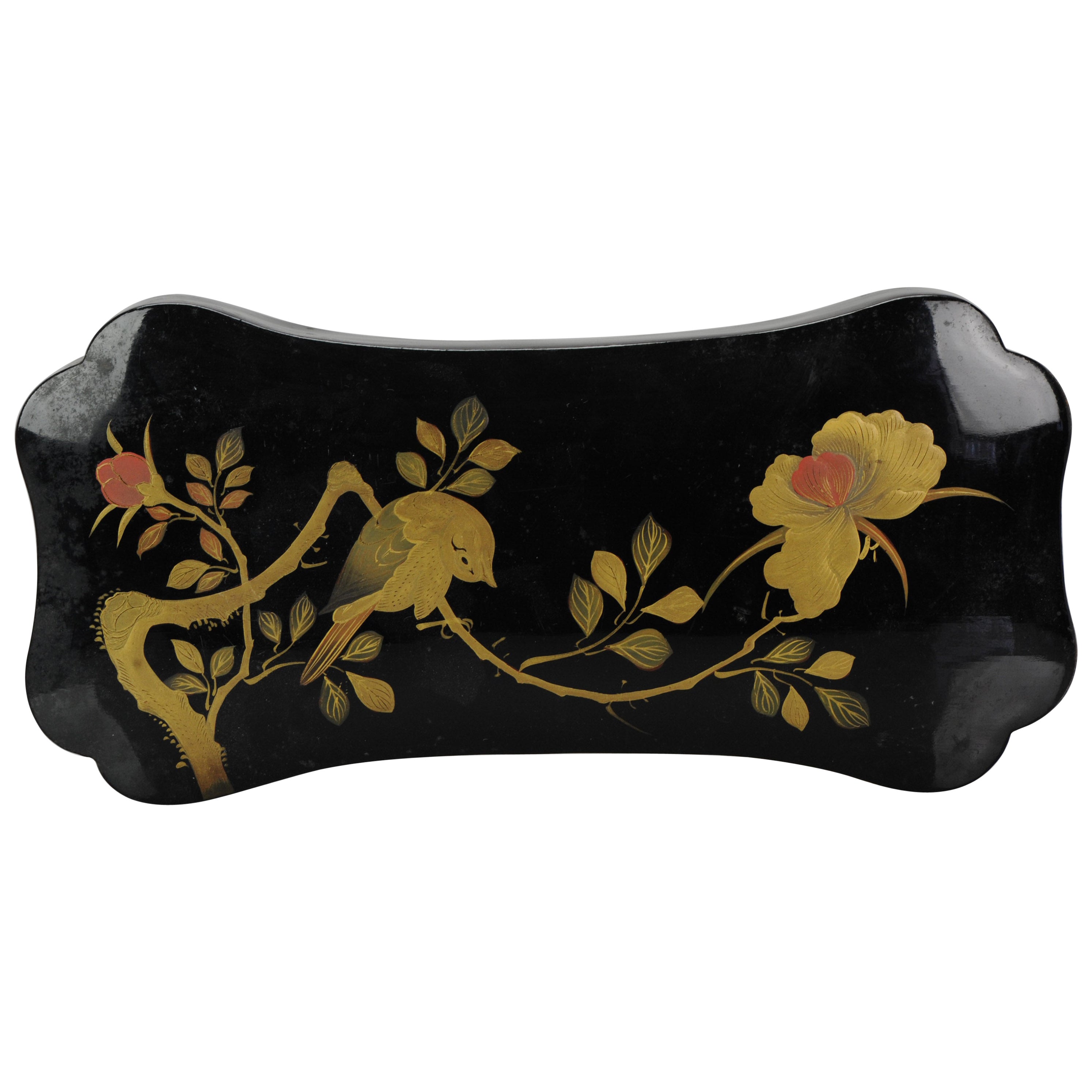 Antique Student Pencil Box Japanese Lacquer Ware Writing Japan For Sale