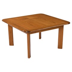 Refinished Vintage Danish Modern Massiv Teak Quadratischer Couchtisch