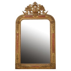 Miroir de pilier doré français du 19ème siècle H111 cm