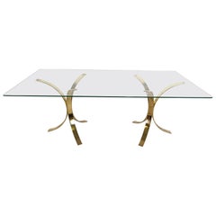 Vintage brass dining table, 1970s