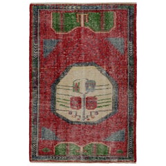 Retro Oushak Tribal Rug, with Geometric patterns, from Rug & Kilim