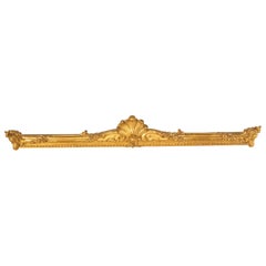 Antique 19th Century French Regency Style Gilt Wood Valance or Window Cornice, 84-in