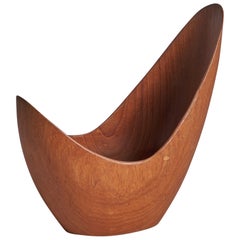 Vintage Stig Sandqvist, Small Bowl, Teak, Sweden, 1950s