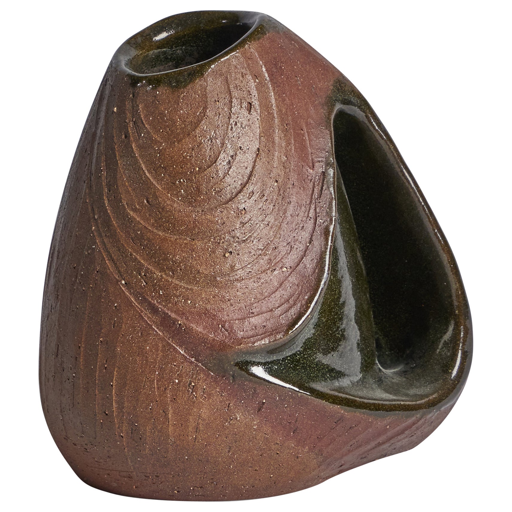 Danish Designer, Vase, Stoneware, Denmark, 1970s For Sale