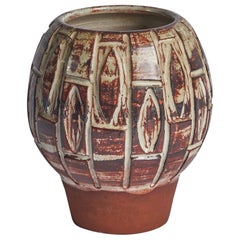 Björn Backhausen, Vase, Steingut, Dänemark, 1960er Jahre