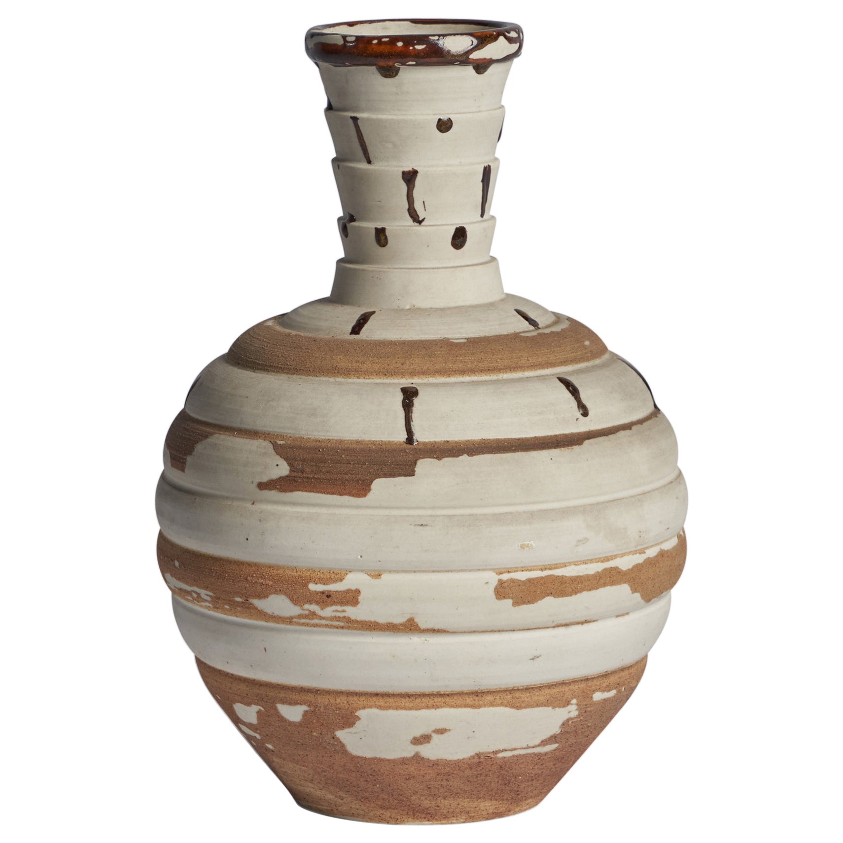 Sven Bohlin, Unique Vase, Stoneware, Sweden, 1960s For Sale