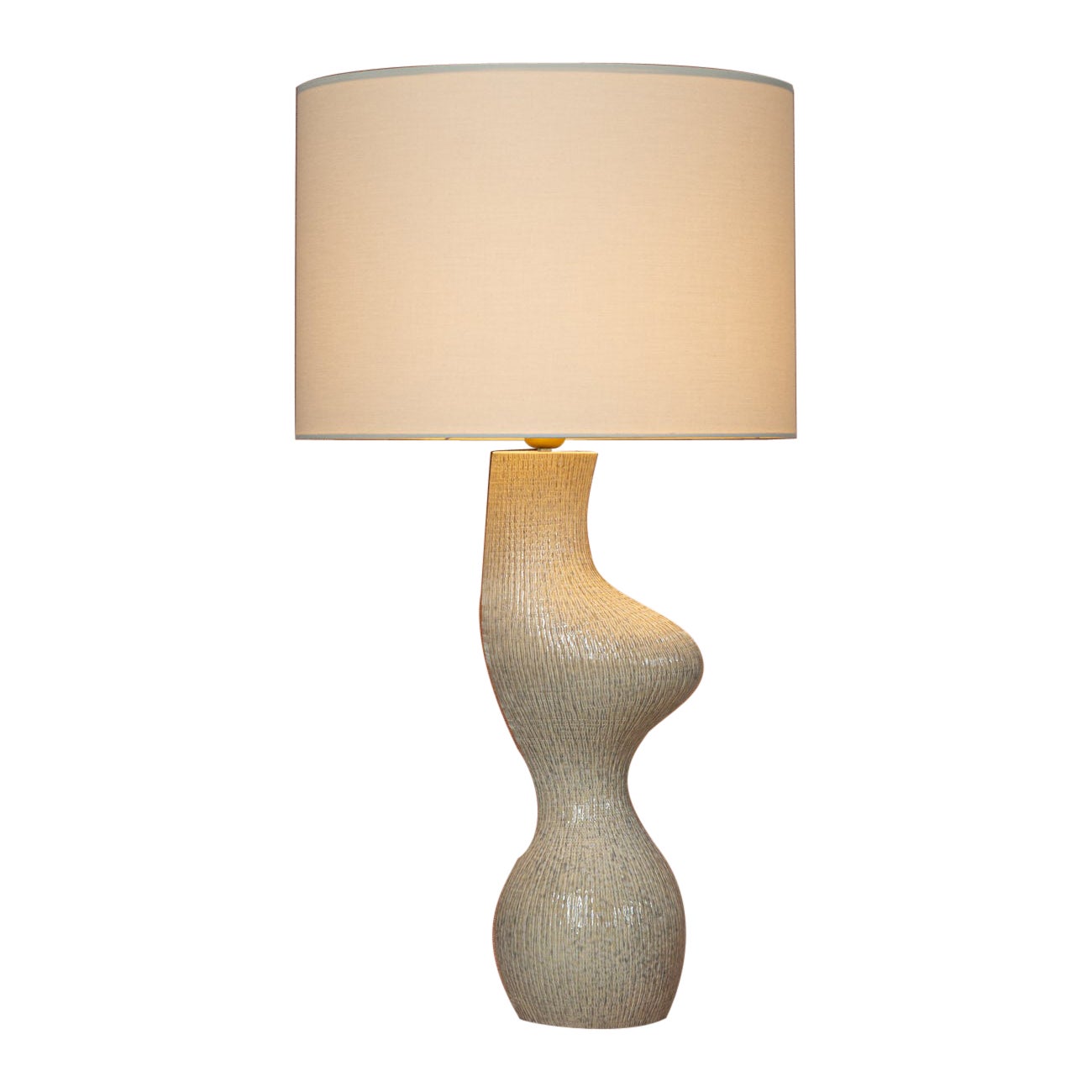 Beige Ribbed Ceramic Venuso Table Lamp by Simone & Marcel For Sale