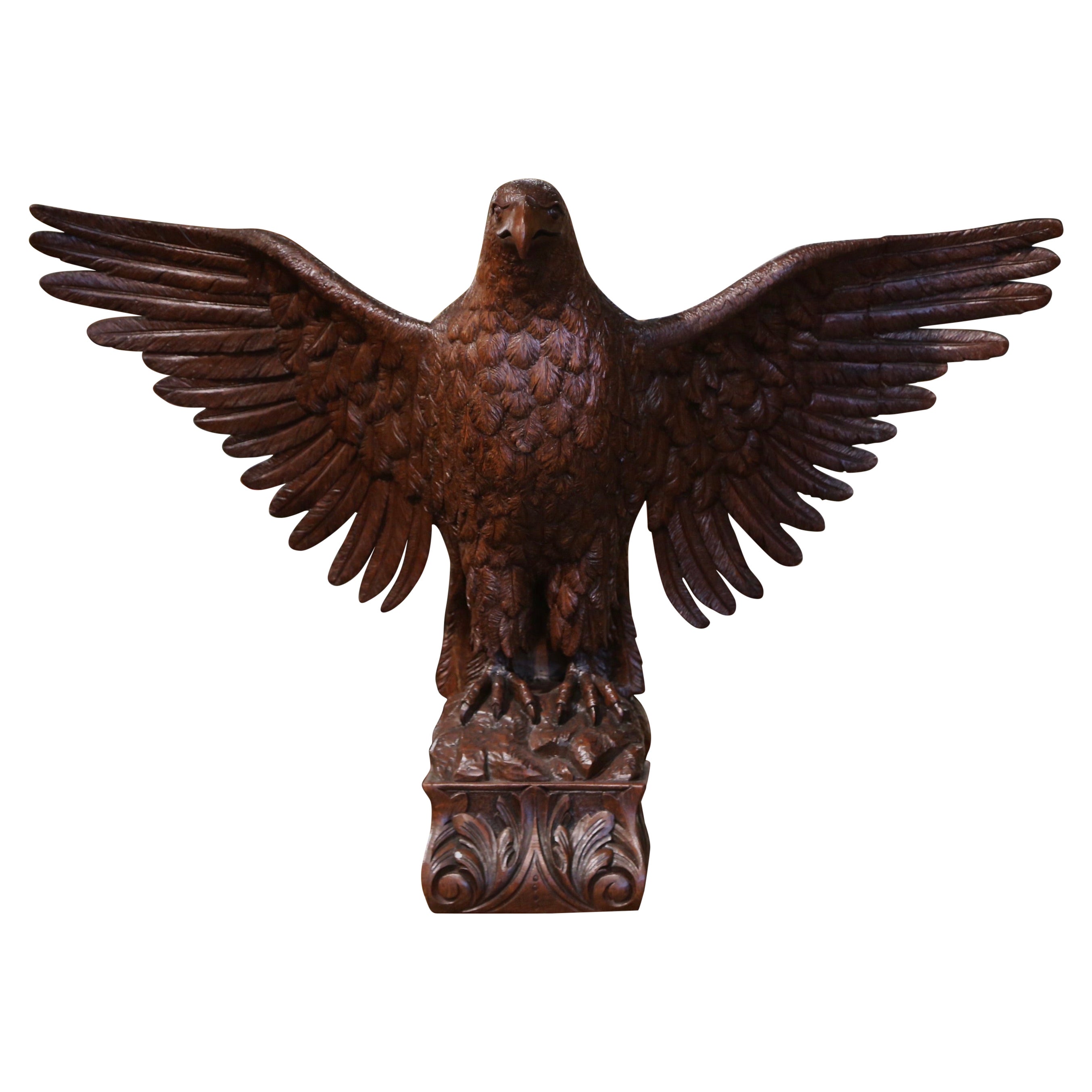 Early 19th Century French Carved Oak Imperial Eagle Sculpture