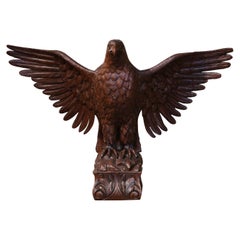 Antique Early 19th Century French Carved Oak Imperial Eagle Sculpture