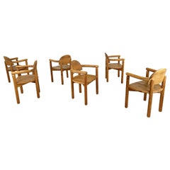 Rainer Daumiller pine wood dining chairs for Hirtshals Savvaerk set of 6, 1980s