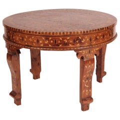 Retro Middle Eastern Inlaid Round Coffee table