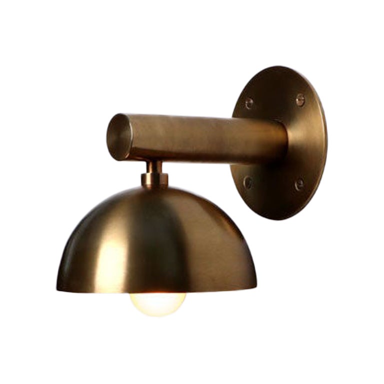 Dot Small Brass Dome Wall Sconce by Lamp Shaper For Sale