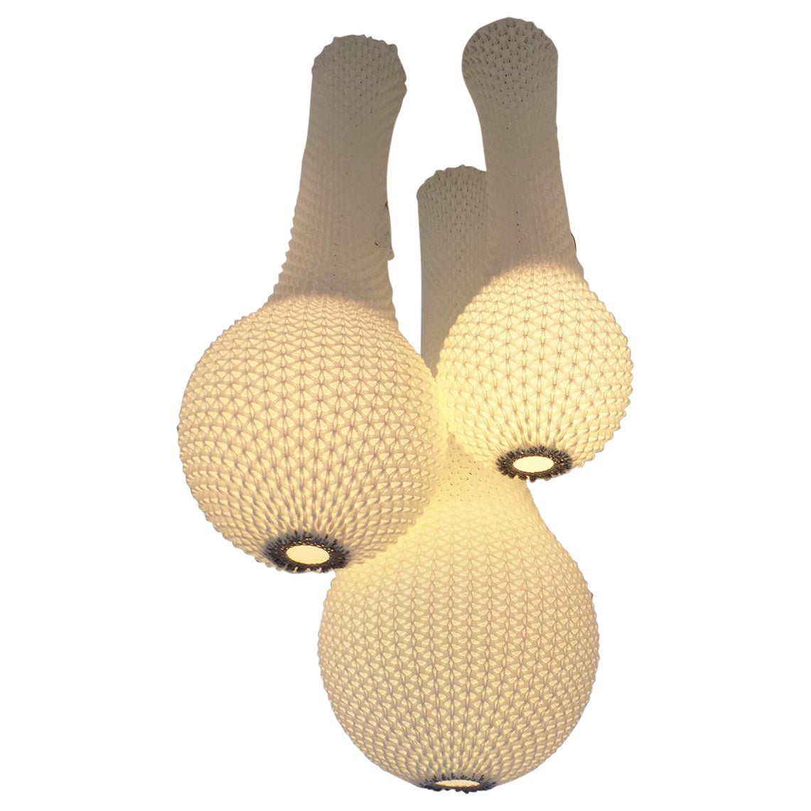 Knitted Lighting Fixture Chandelier -Set Of 3 Units For Sale