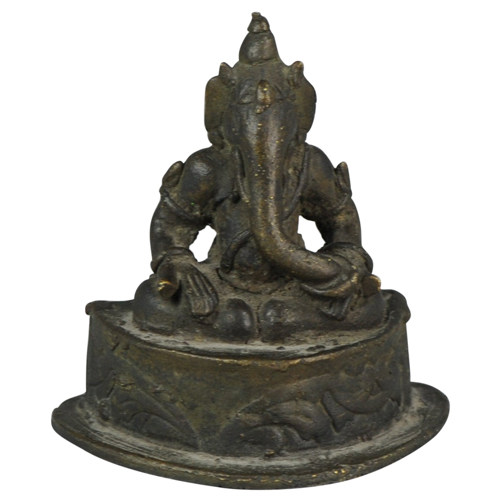 Hindu-Statue des Sino-Tibetischen Ganesha aus Bronze aus Bronze, 18./19. Jahrhundert