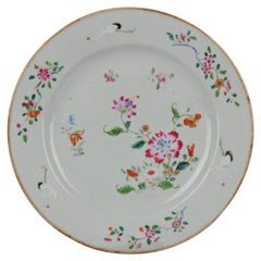 Antique Plat Crane Fencai Porcelain Famille Rose China Qianlong, 1736-1795