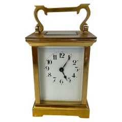 Orologio da carrozza in ottone di qualità francese dell'epoca edoardiana