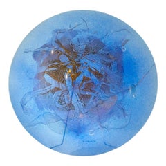 A Wells Studio Rare Fused Art Glass Plate by Higgins 1950s