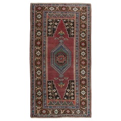 Vintage 4.6x8.6 Ft Mid-Century Oriental Rug, Hand Knotted Anatolian Carpet, 100% Wool