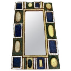 Large glazed ceramic mirror Les Argonautes, Vallauris, circa 1960