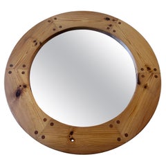 Uno & östen Kristiansson Wall Mirror Solid Pine, Sweden 1960’s