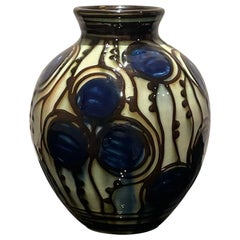 Antique 1920s Mint Condition Danish 18 cm Ceramic Vase by Herman Kähler 