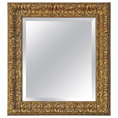 Antiker, hochwertiger, großer, vergoldeter Übermantle- oder Wandspiegel aus dem 19. Jahrhundert