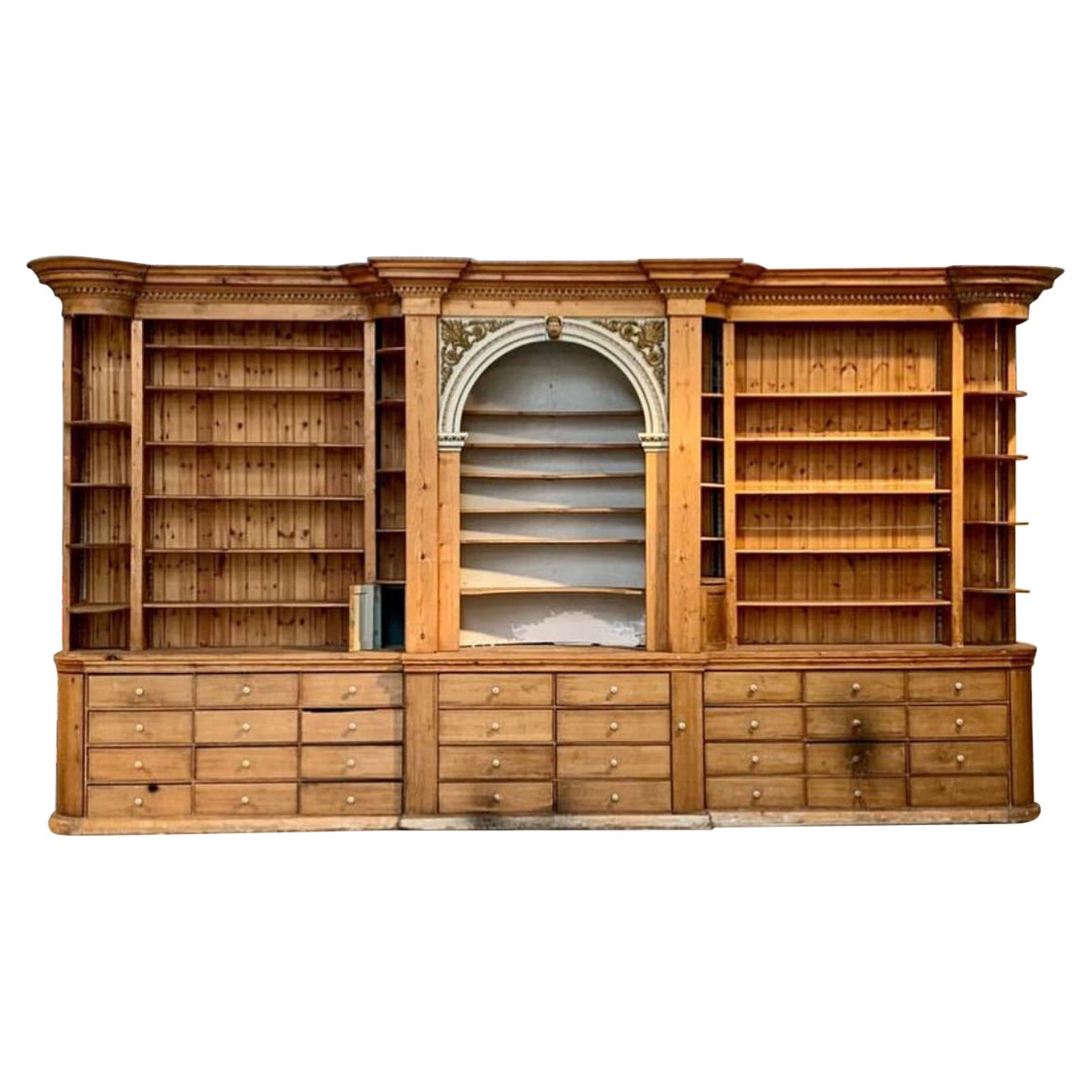 19th Century Pine Pharmacy Cabinet For Sale