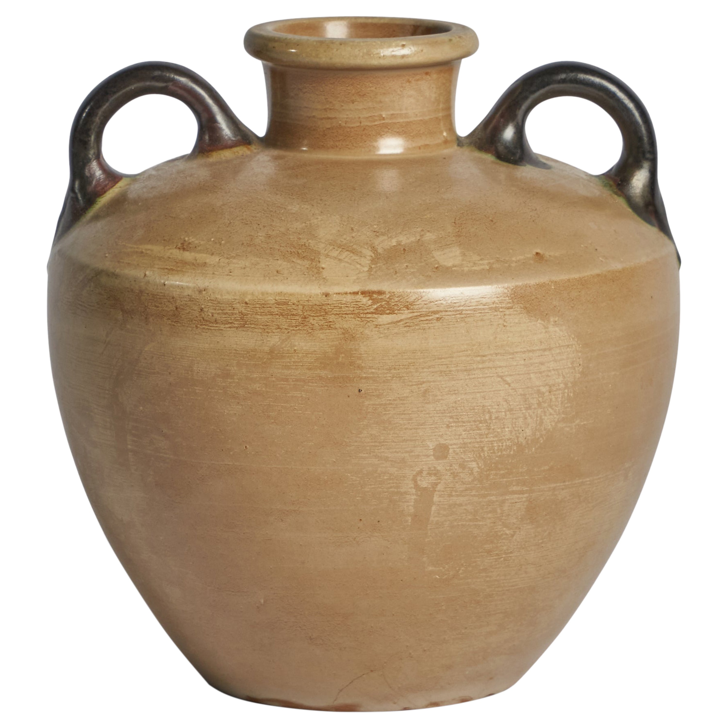Höganäs, Vase, Stoneware, Sweden, 1940s For Sale