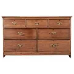 19thC English Pine Bank of Drawers