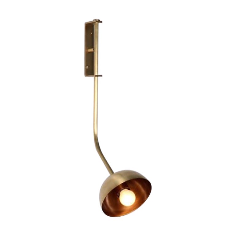 Rhythm Brass Dome Wall Sconce by Lamp Shaper For Sale