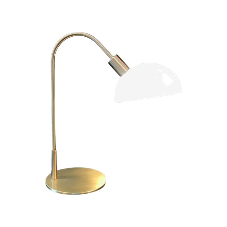 Brazilian contemporary acrylic and brass table lamp - large For Sale