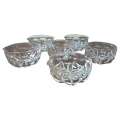 Georgian Regency Facet Cut Glass Wine Rinser Bowls circa 1820 Set of Six