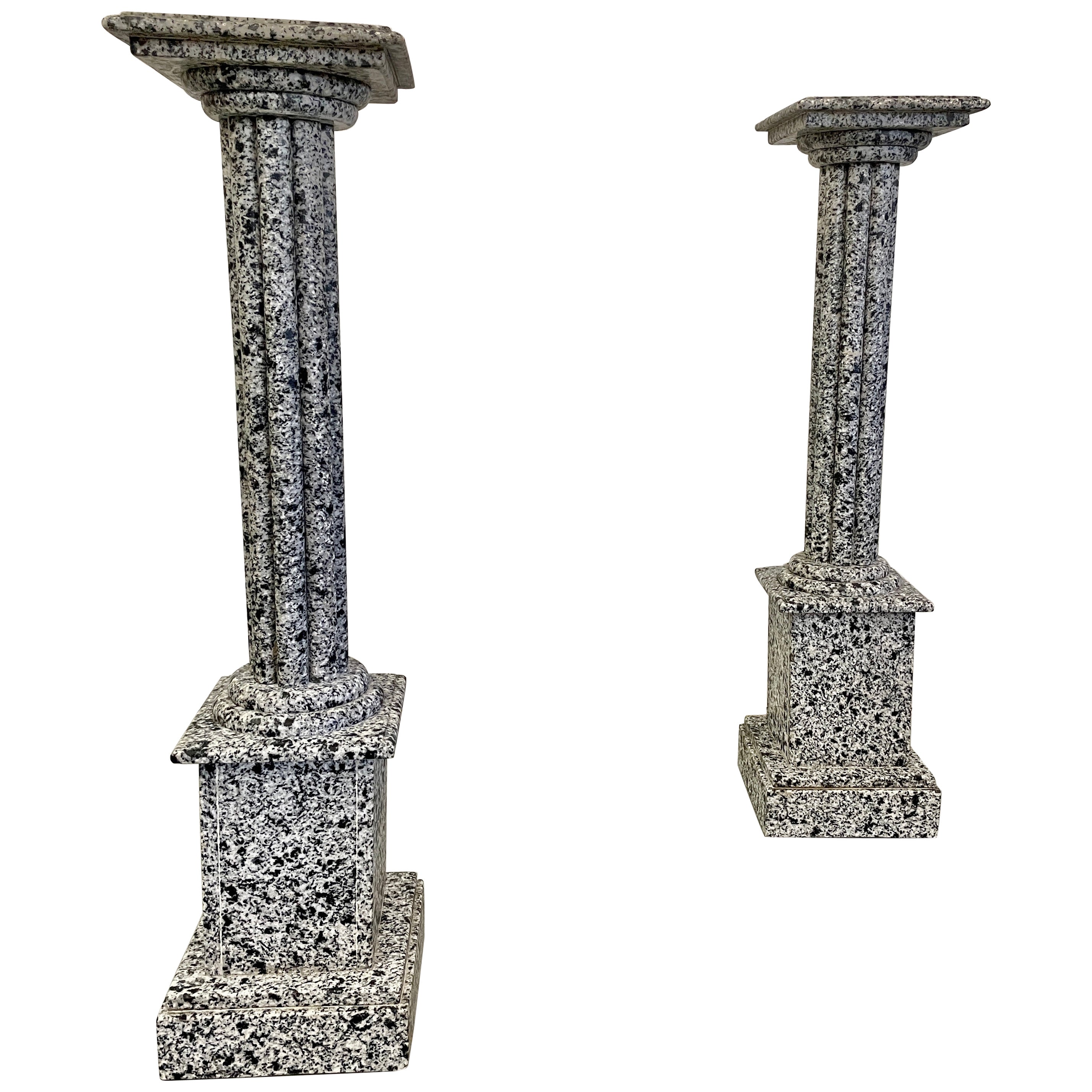 Pair of Dalmation Granite Architectural Columns For Sale