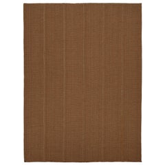 Rug & Kilim's Modern Kilim in Beige & Rostorange gestreift mit Taupe-Akzenten 