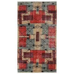 Vintage Zeki Müren Rug in Red, Beige, Blue & Black Patterns, from Rug & Kilim