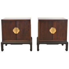 Michael Taylor for Henredon Hollywood Regency Nightstands, Newly Refinished