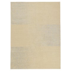 Rug & Kilim’s Modern Rug in Beige with Blue Abstract Geometric Patterns