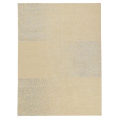 Rug & Kilim's Modern Rug in Beige mit blauen abstrakten geometrischen Mustern