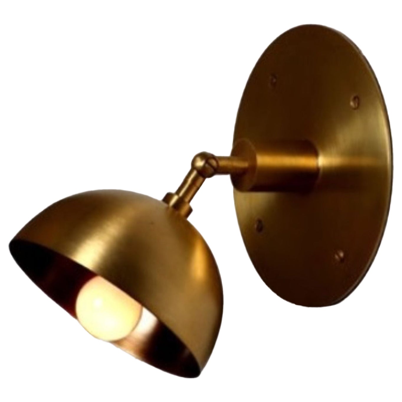 Fly Brass Dome Wall Sconce by Lamp Shaper For Sale