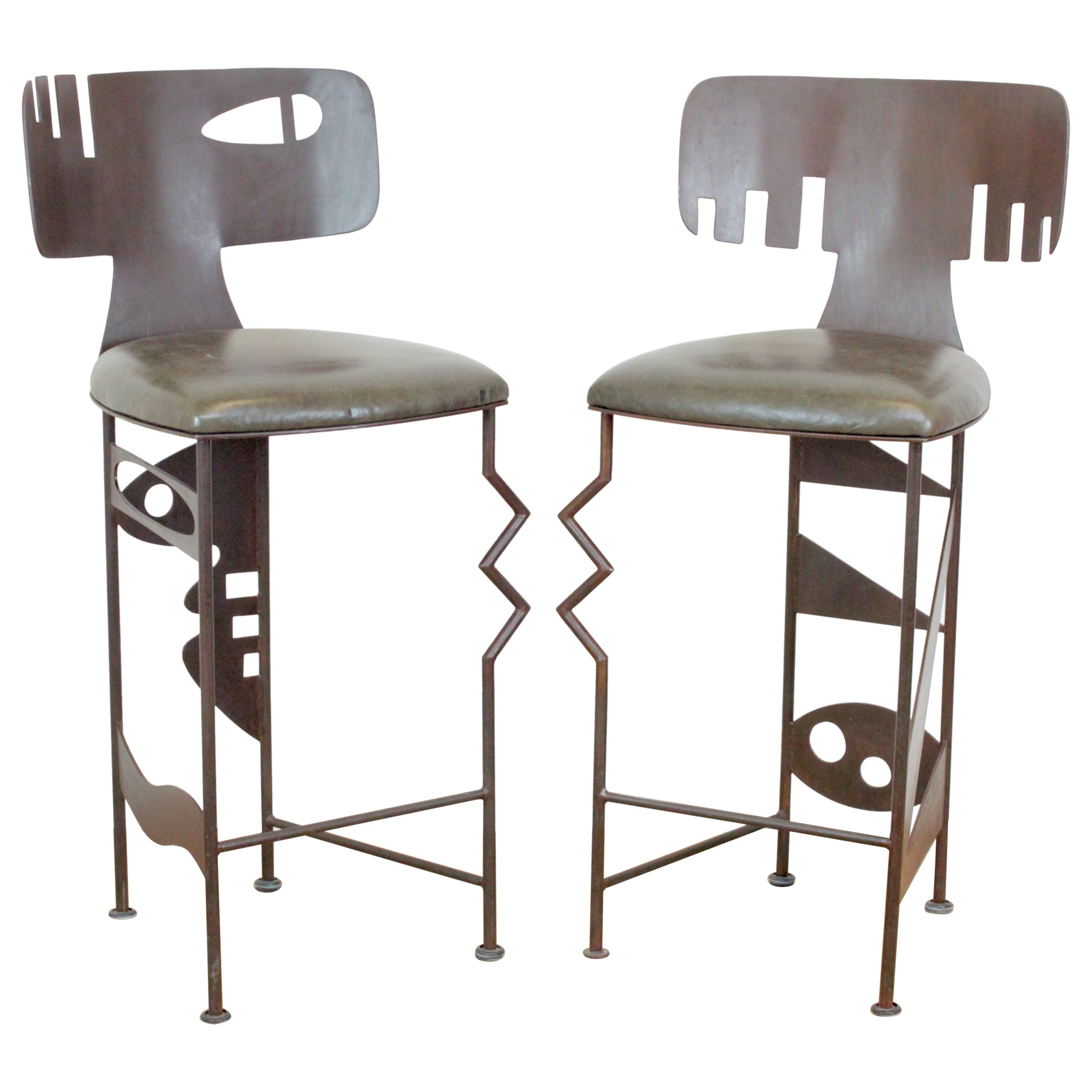 Pair of Gregory Hawthorne Sculptural Stools For Sale