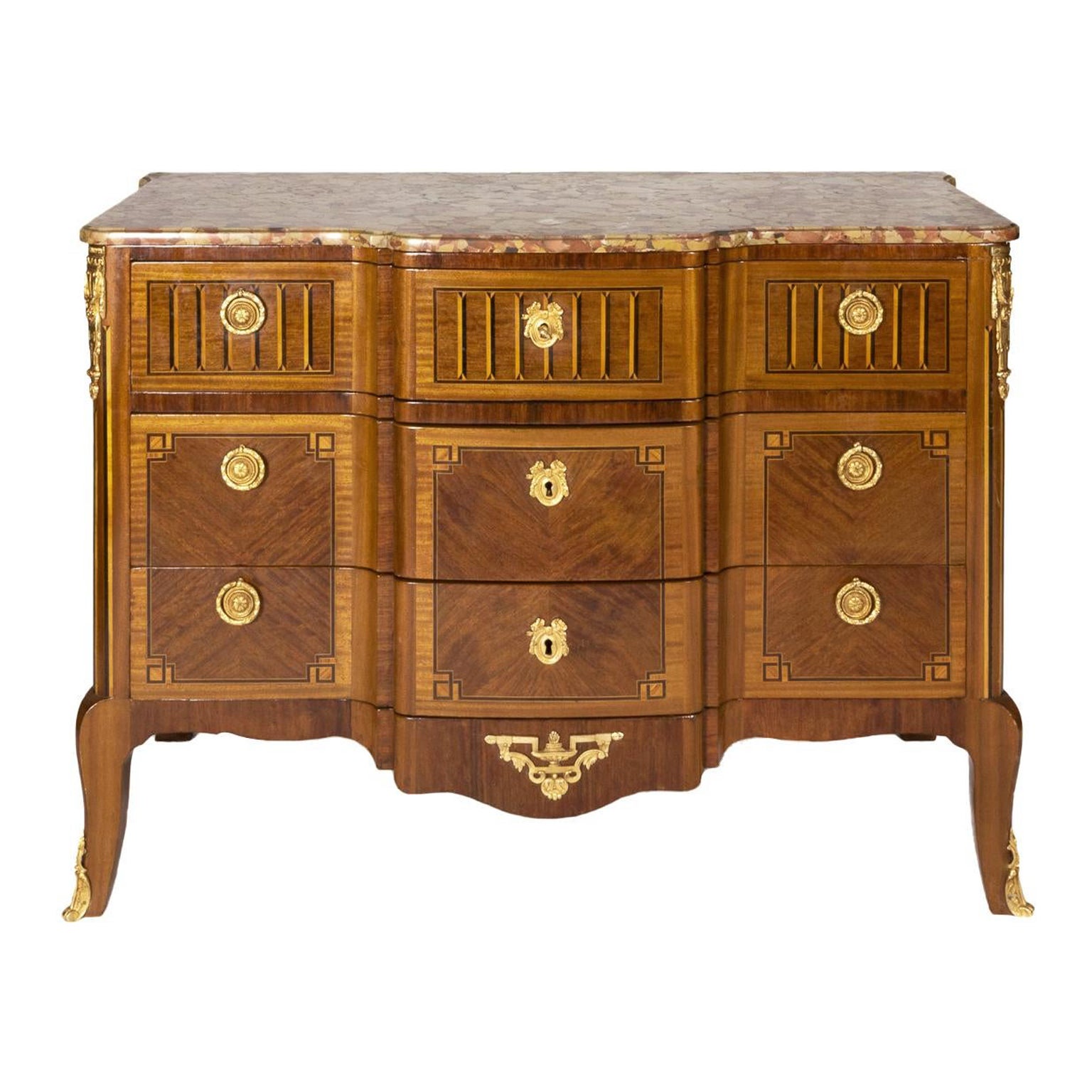 Louis XVI Style Breakfront Commode, 19th century  For Sale