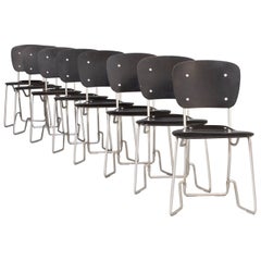 50s Armin Wirth ‘aluflex’ folding chair for Ph. Zieringer KG set/8