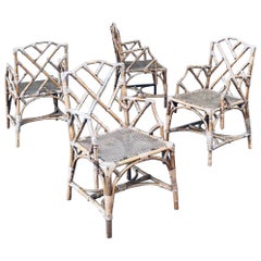 1950's Chippendale Style Bamboo Patio Chair set