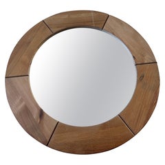 Wall Mirror in Solid Pine by Glasmäster Markaryd, Sweden 1960's