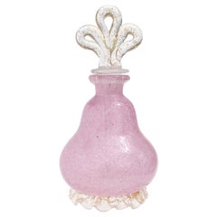 Seguso Vetri d'Arte Murano Pulegoso Rosa Gold Italienisches Kunstglas Parfümflasche