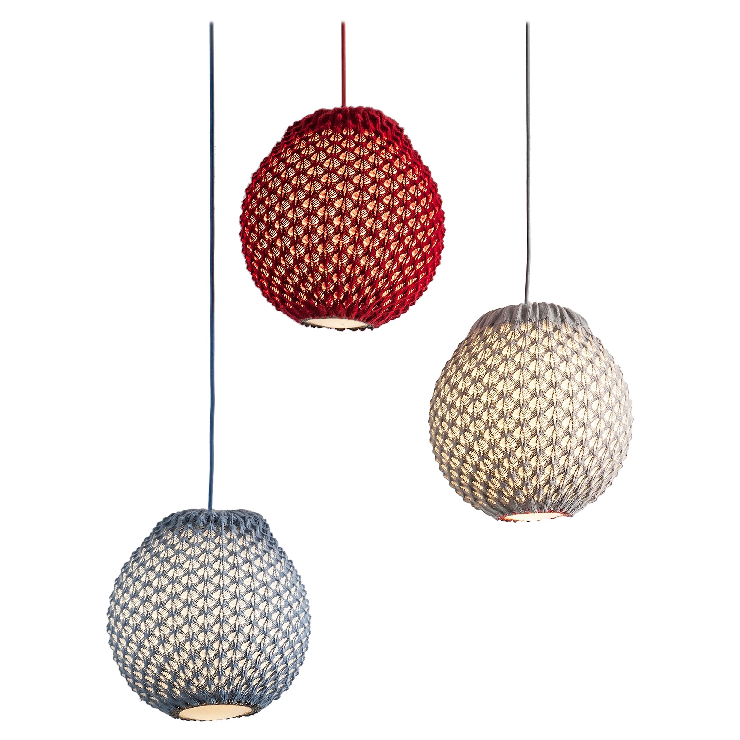 Knitted Lighting Fixture  - Pendant  - Large size 50cm diameter For Sale