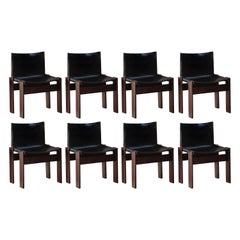 Vintage Afra & Tobia Scarpa "Monk" Dining Chairs for Molteni, 1974, Set of 8