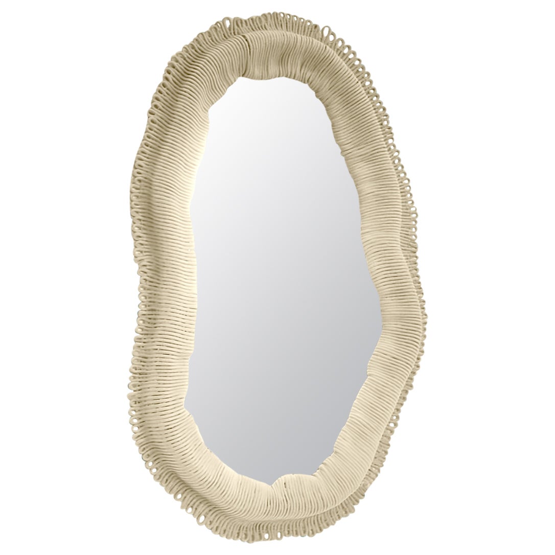 Contemporary Sand Coloured Wall Mirror Cynarina by Sarah Roseman For Sale