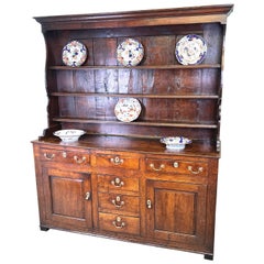 Antique 18th Century Georgian Oak Dresser With Rack