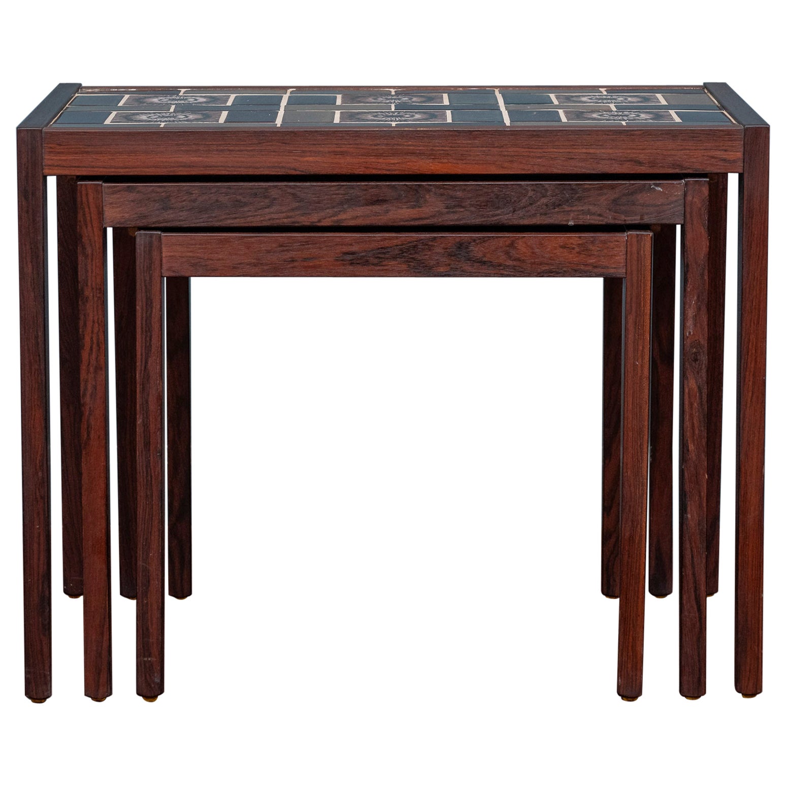 Scandinavian Rosewood Nesting Tables For Sale